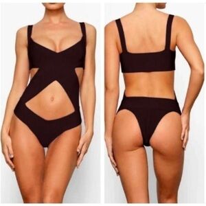 SKIMS Knit swim monokini onyx sz 2x
